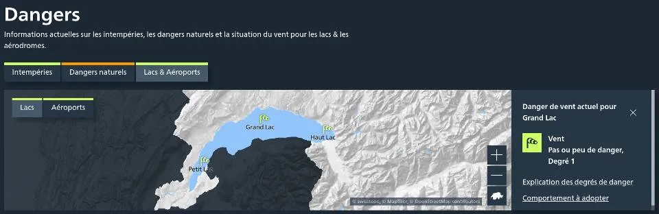 Météo du lac Léman : dangers naturels